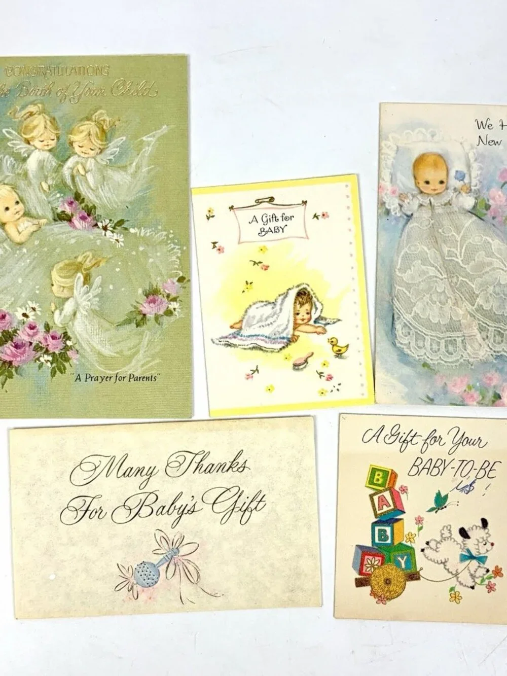 Vtg Lot of 55 Greeting Cards Ephemera Birthday Baby Marriage Christmas Craft